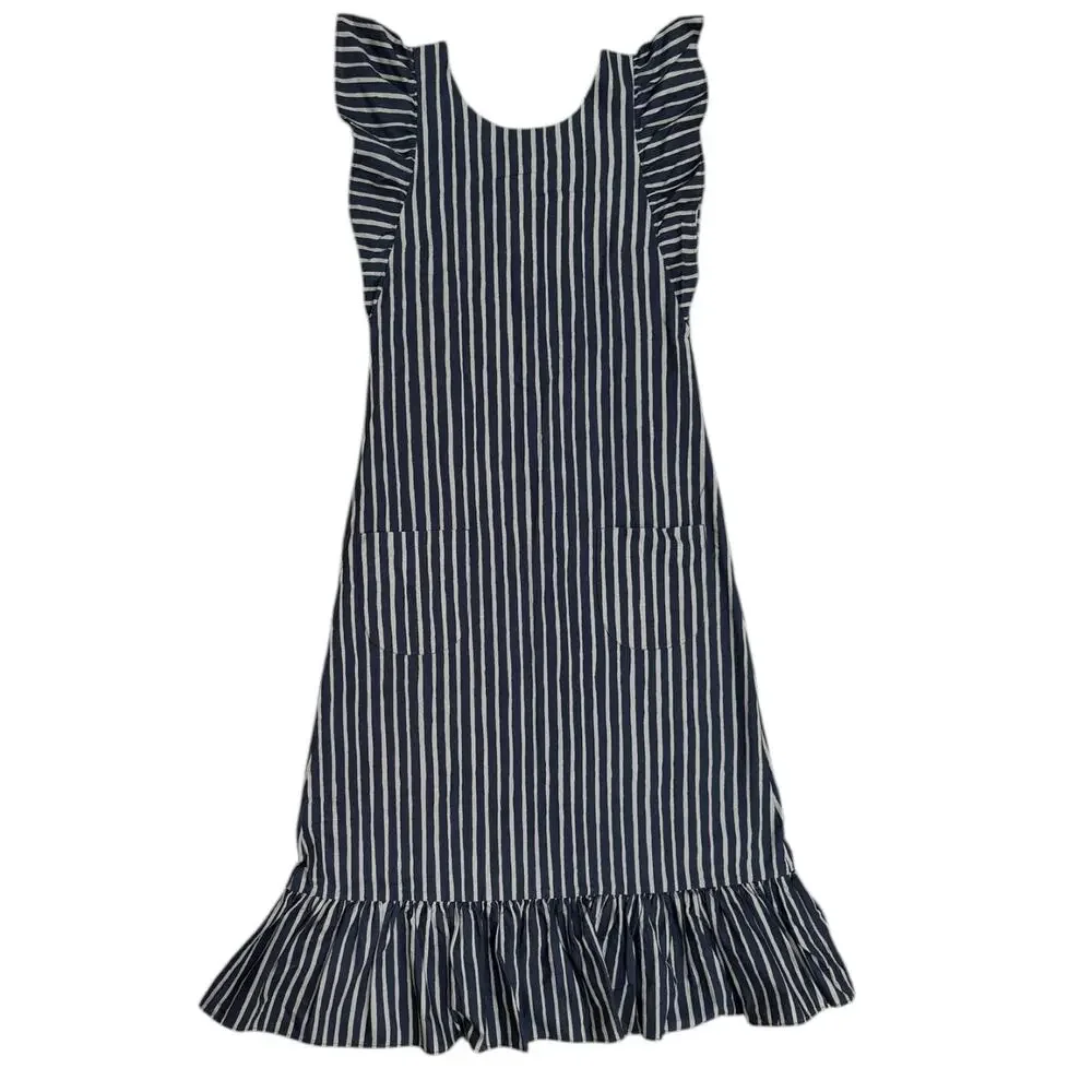 Vintage Marimekko Striped Pinafore Apron Reversible Maxi Dress - Picture 5 of 9